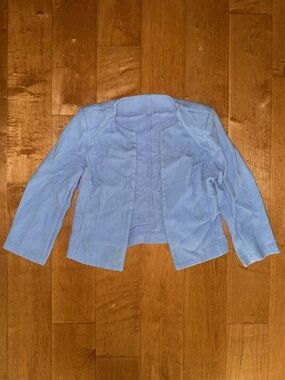 Made in Spain - Neblak Fashion Baby Blue Suit Jacket cropped shoulder pads